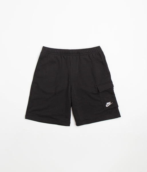 Nike Club Terry Cargo Shorts - Black / Black / White | Flatspot