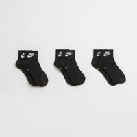 Nike Everyday Essential Ankle Socks (3 Pair) - Black / White thumbnail