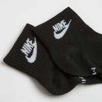 Nike Everyday Essential Ankle Socks (3 Pair) - Black / White thumbnail