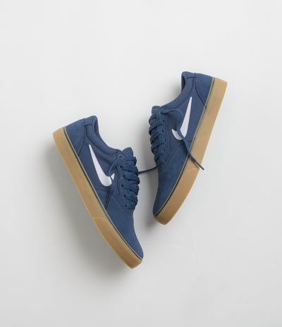 Nike SB Chron 2 Shoes - Navy / White - Navy - Gum Light Brown