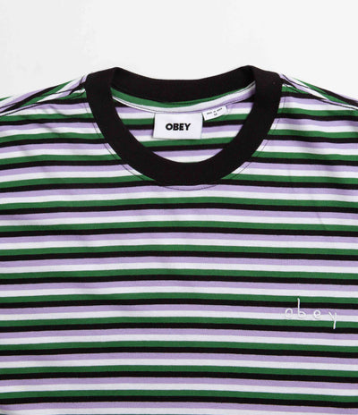 Obey Tribute Stripe T-Shirt - Black / Multi