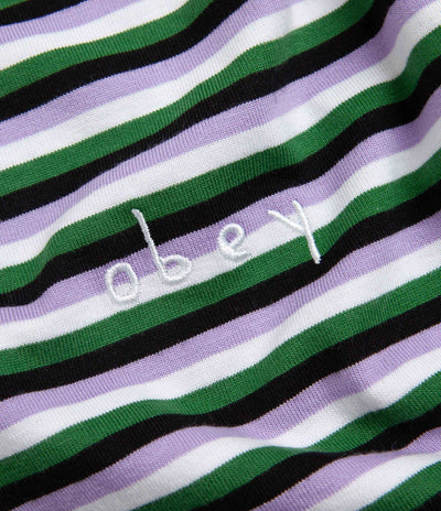 Obey Tribute Stripe T-Shirt - Black / Multi