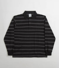 Polar Stripe Long Sleeve Polo Shirt - Black