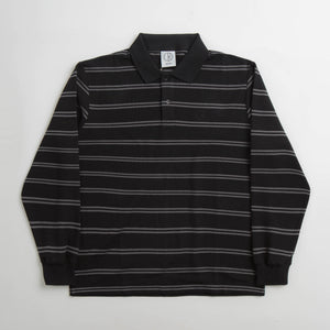 Polar Stripe Long Sleeve Polo Shirt - Dark Teal | Flatspot