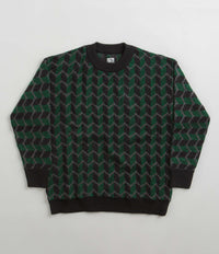 Polar Zig Zag Knit Sweatshirt - Black / Dark Teal