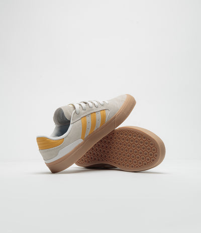 Adidas Busenitz Vulc II Shoes - Crystal White / Preloved Yellow / Gold Metallic