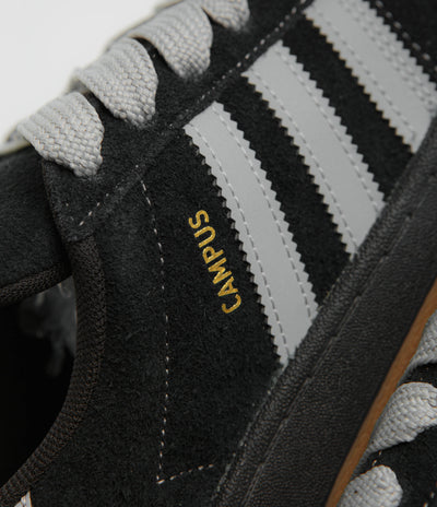 Adidas Campus Shoes - Core Black / Grey Two / Gold Metallic