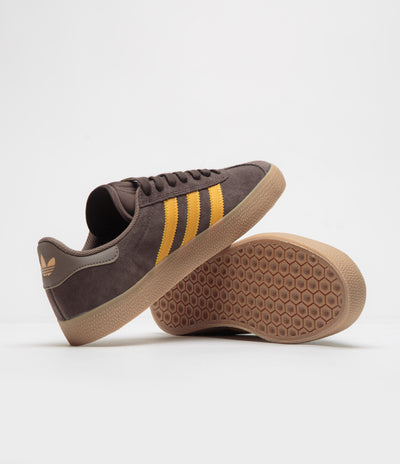 Adidas Gazelle ADV Shoes - Dark Brown / Preloved Yellow / Earth Strata