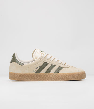 Adidas Gazelle ADV Shoes - Ecru Tint / Focus Olive / Gum