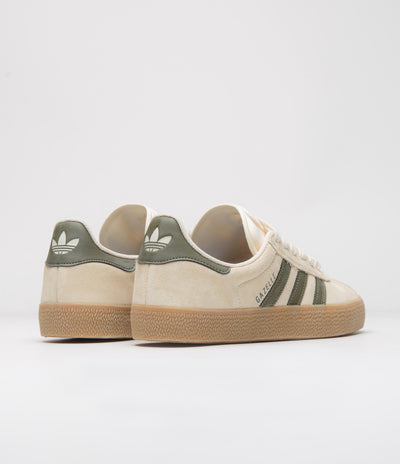 Adidas Gazelle ADV Shoes - Ecru Tint / Focus Olive / Gum