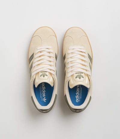 Adidas Gazelle ADV Shoes - Ecru Tint / Focus Olive / Gum