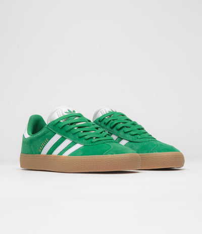 Adidas Gazelle ADV Shoes - Green / Cloud White / Gold Metallic