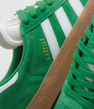 Adidas Gazelle ADV Shoes - Green / Cloud White / Gold Metallic