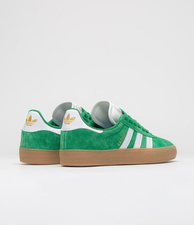 Adidas Gazelle ADV Shoes - Green / Cloud White / Gold Metallic