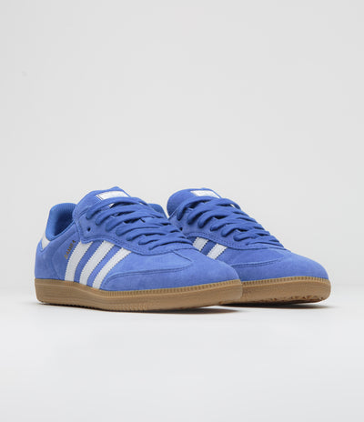 Adidas Samba ADV Shoes - Bluebird / Cloud White / Gold Metallic