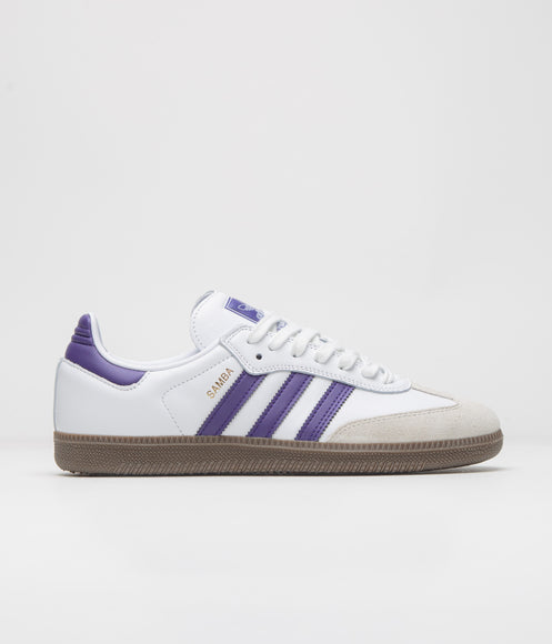 Adidas Samba ADV Shoes - Cloud White / Collegiate Purple / Gold Metallic