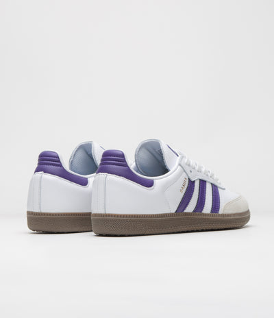 Adidas Samba ADV Shoes - Cloud White / Collegiate Purple / Gold Metallic