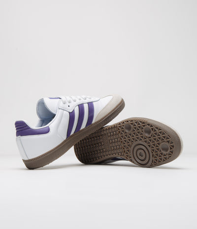 Adidas Samba ADV Shoes - Cloud White / Collegiate Purple / Gold Metallic