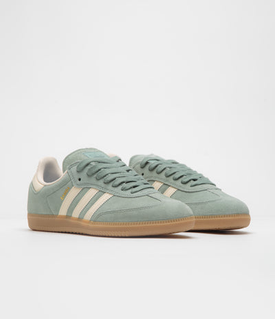 Adidas Samba ADV Shoes - Silver Green / Wonder White / Gold Metallic