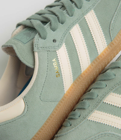 Adidas Samba ADV Shoes - Silver Green / Wonder White / Gold Metallic