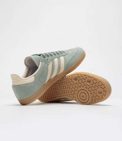 Adidas Samba ADV Shoes - Silver Green / Wonder White / Gold Metallic