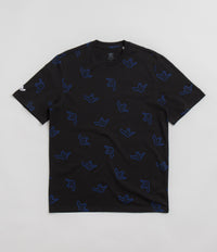 Adidas Shmoofoil Allover Print T-Shirt - Black / Team Royal Blue