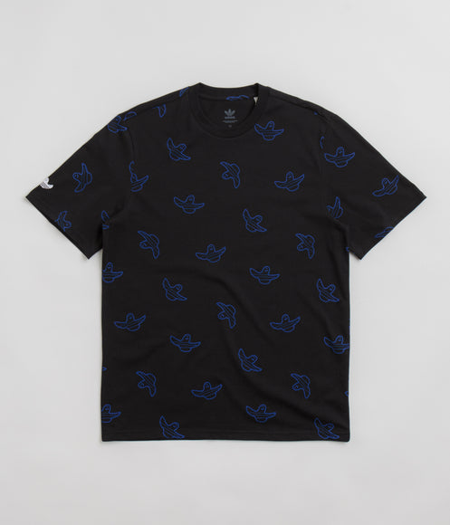 Adidas Shmoofoil Allover Print T-Shirt - Black / Team Royal Blue