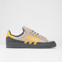 Adidas x Pop Trading Company Campus ADV Shoes - Grey Six / Active Gold / Clay Brown thumbnail