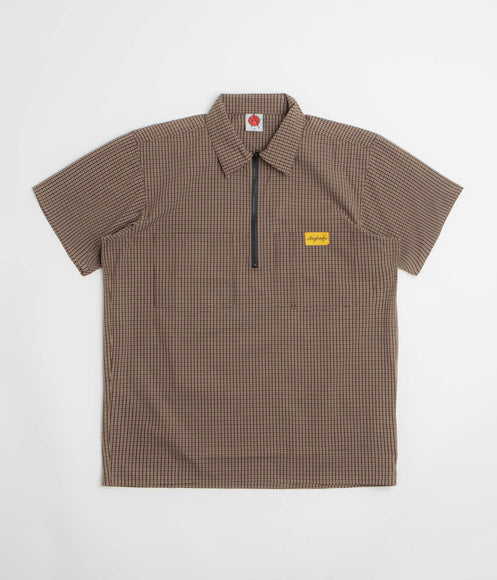 Baglady Workwear Polo Shirt - Brown Plaid