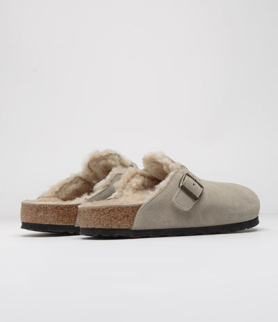 Birkenstock Boston Shearling Sandals - Taupe