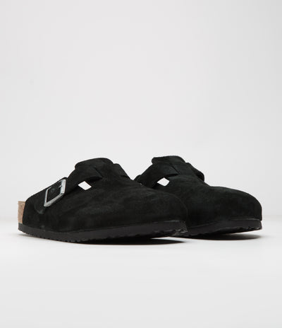 Birkenstock Boston Suede Sandals - Black / Black