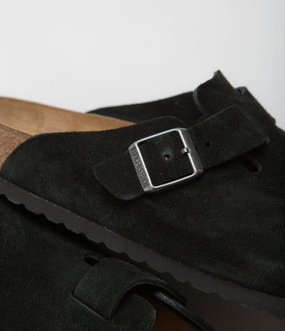 Birkenstock Boston Suede Sandals - Black / Black