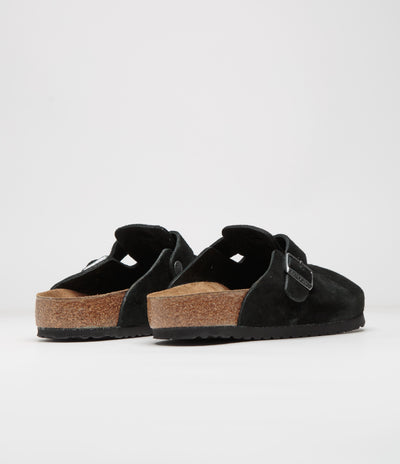 Birkenstock Boston Suede Sandals - Black / Black