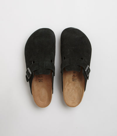 Birkenstock Boston Suede Sandals - Black / Black