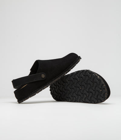 Birkenstock Lutry Narrow Premium Suede Sandals - Black