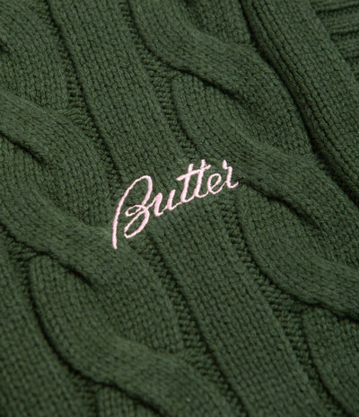 Butter Goods Cable Knit Vest - Forest