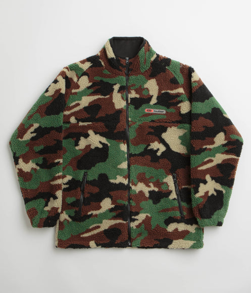 Butter Goods Camo Sherpa Jacket - Forest Green