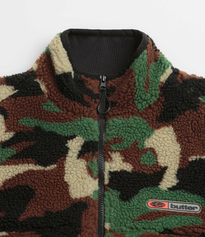 Butter Goods Camo Sherpa Jacket - Forest Green