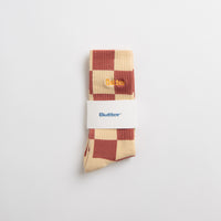 Butter Goods Checkered Socks - Redwood / Tan thumbnail