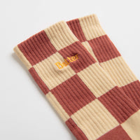 Butter Goods Checkered Socks - Redwood / Tan thumbnail