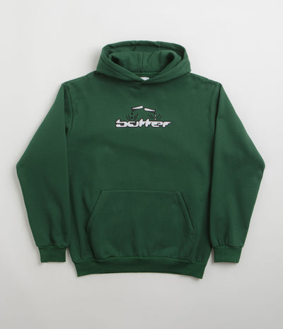 Butter Goods Corrosive Applique Hoodie - Forest Green