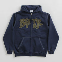 Butter Goods Fabric Applique Zip-Thru Hoodie - Navy thumbnail