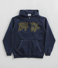 Butter Goods Fabric Applique Zip-Thru Hoodie - Navy