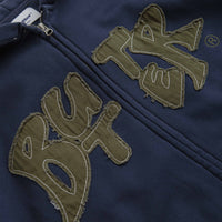 Butter Goods Fabric Applique Zip-Thru Hoodie - Navy thumbnail