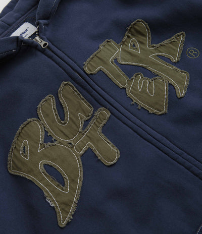 Butter Goods Fabric Applique Zip-Thru Hoodie - Navy