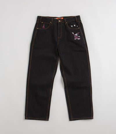 Butter Goods Fantasia Baggy Denim Jeans  Washed Black - AspennigeriaShops  - Balmain Kids Straight-Leg-Jeans mit Logo Schwarz