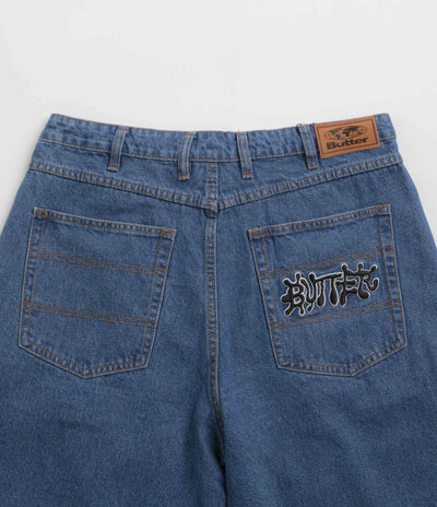 Butter Goods Ink Denim Shorts - Worn Blue