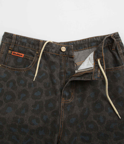 Butter Goods Leopard Denim Shorts - Black