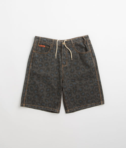 Butter Goods Leopard Denim Shorts - Black