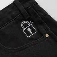 Butter Goods Lock Denim Shorts - Flat Black thumbnail